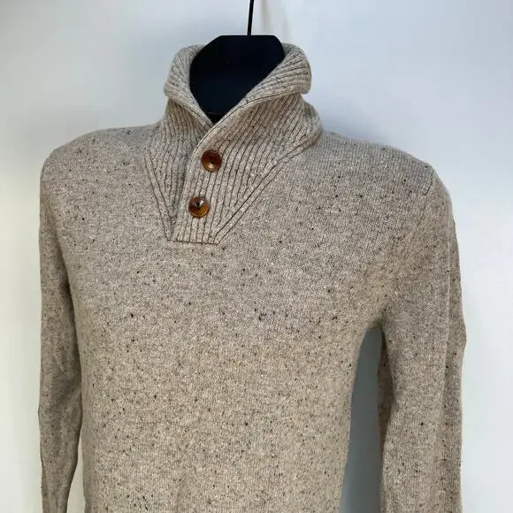 J. Crew Rugged Merino Shawl Collar Donegal Sweater Knit Pullover - Picture 2 of 7